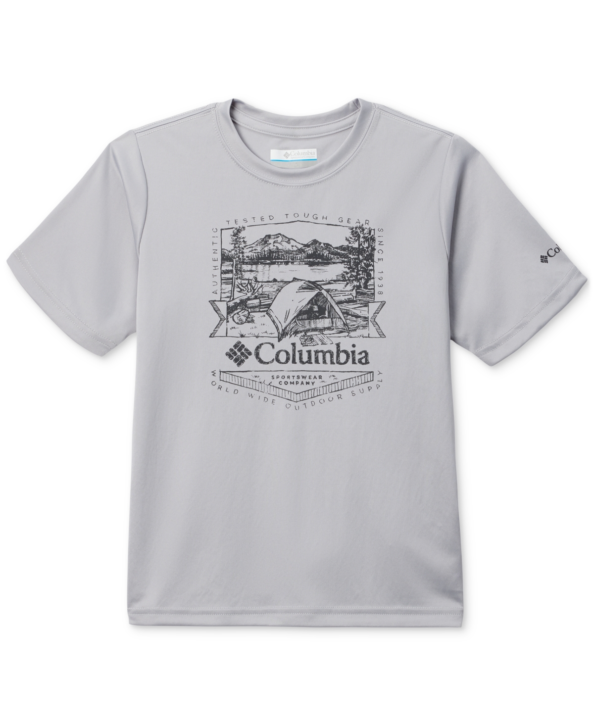 Shop Columbia Big Boys Fork Stream Graphic Short-sleeve T-shirt In  Grey