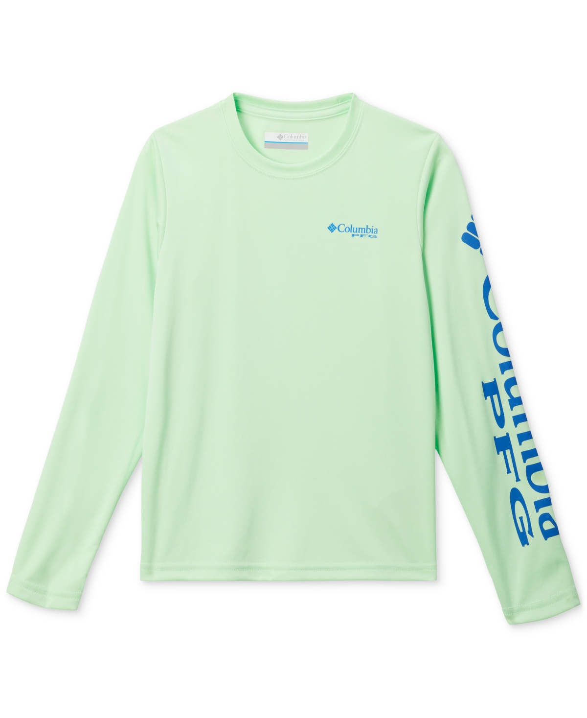 Columbia Big Boys Terminal Tackle Long Sleeves T-shirt In Key West Lime,vivid Blue