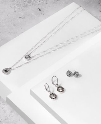 Logo Crystal Ring Stud Earrings