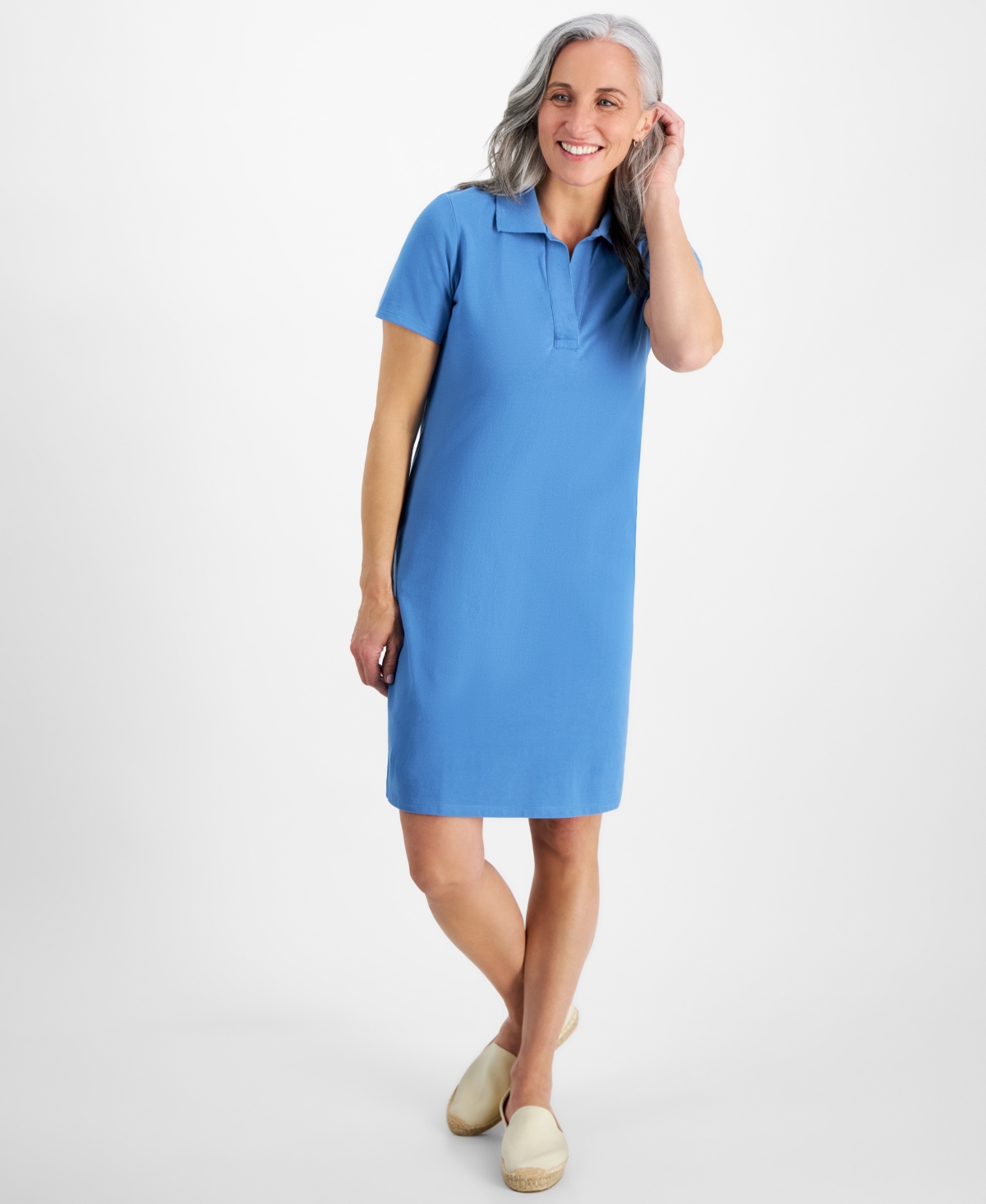 Style & Co Petite Cotton Weekender Polo Dress, Created For Macy's In Riverside