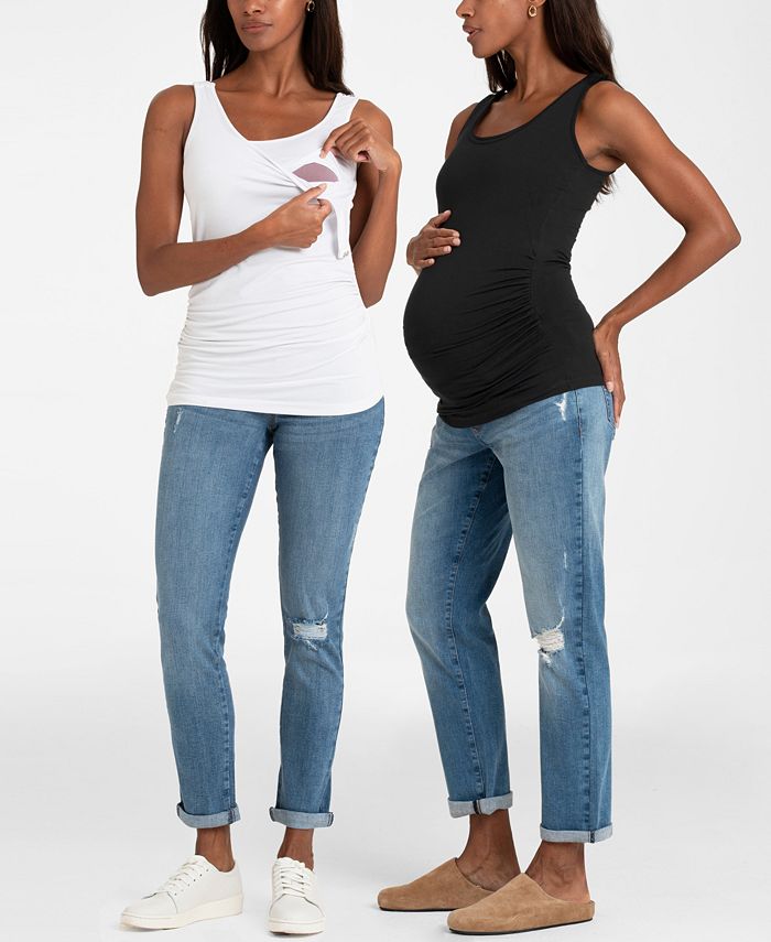  Seraphine Women's Maternity & Nursing Vests - Twin Pack Black &  White : Clothing, Shoes & Jewelry