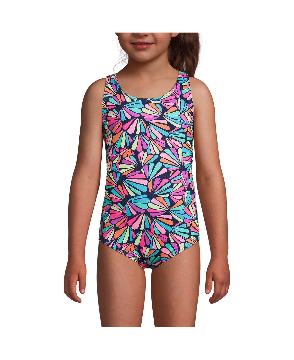 Lands' End Big Girls Plus Chlorine Resistant One Piece Upf 50 Swimsuit