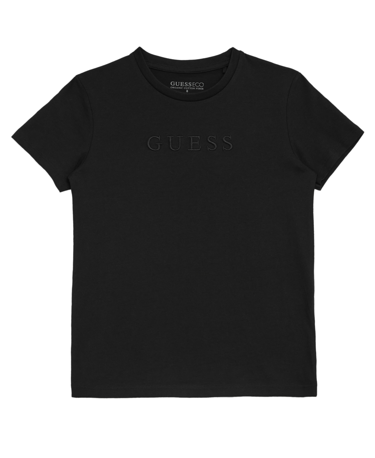 Shop Guess Big Boys Short Sleeve Embroidered Logo T-shirt In Black