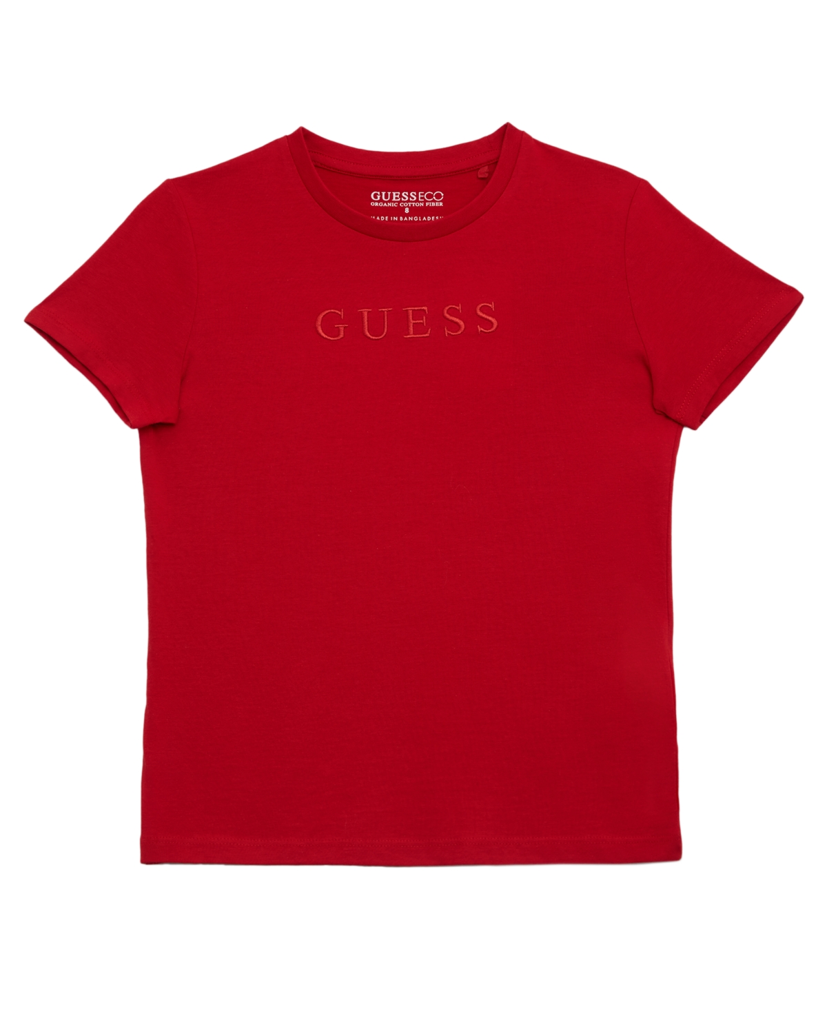 Guess Big Boys Short Sleeve Embroidered Logo T-shirt In Red