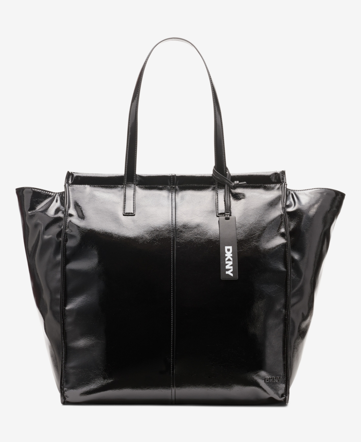 Shop Dkny Mollie Large Tote Bag In Black,sliver