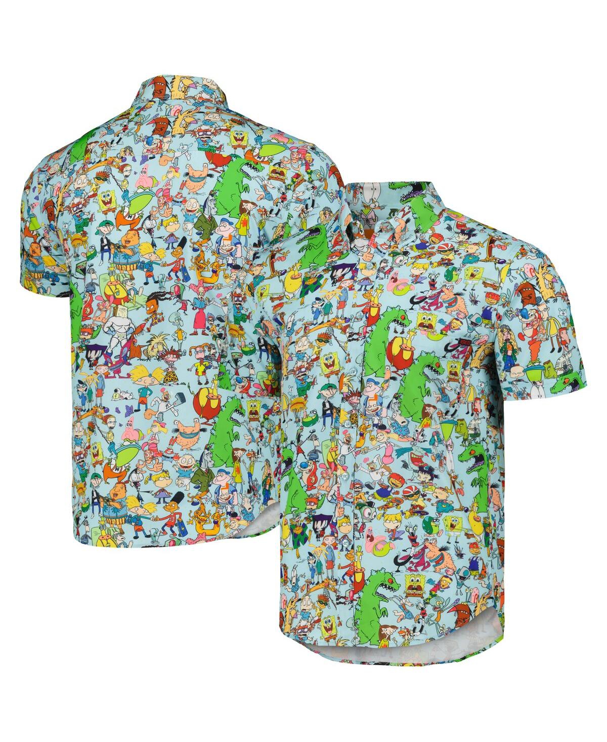 Shop Rsvlts Men's And Women's  Light Blue Nickelodeon 90s Mashup Kunuflex Button-down Shirt