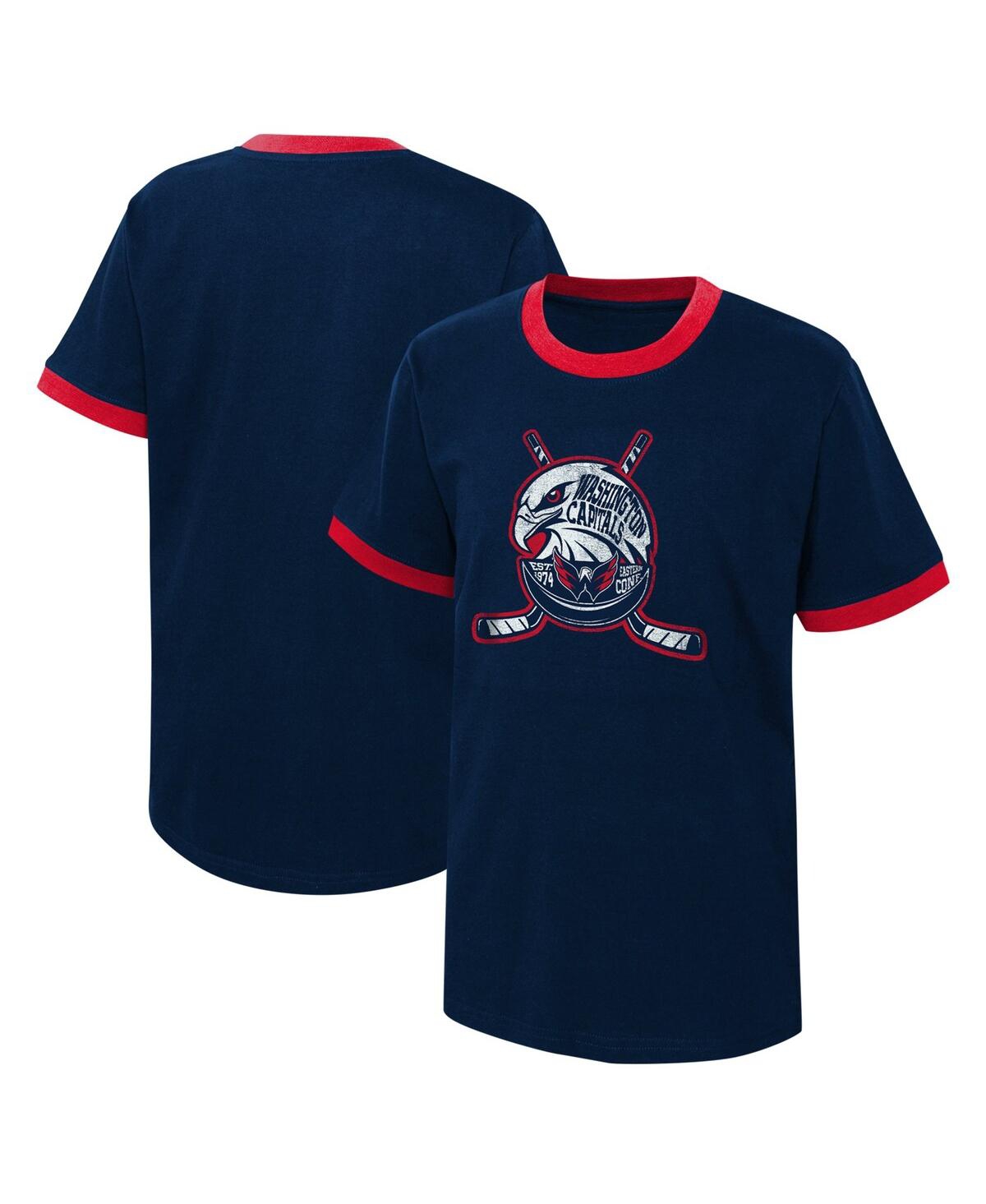 Shop Outerstuff Big Boys Navy Distressed Washington Capitals Ice City T-shirt