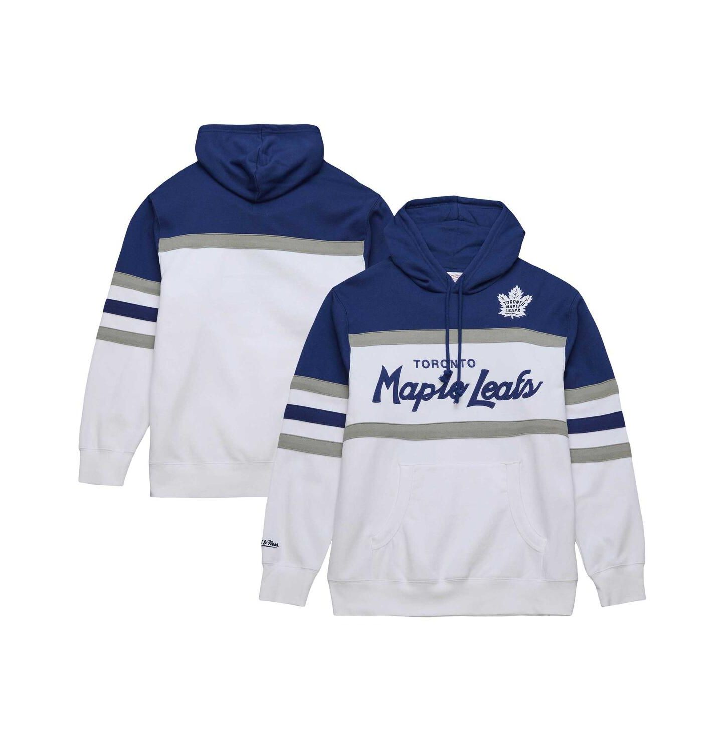 Мужское худи Mitchell & Ness White, Blue Toronto Maple Leafs Head Coach Pullover — фото 1