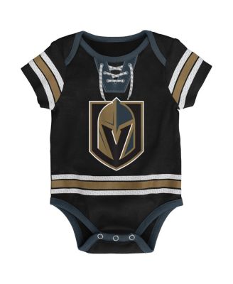 Baby Boys and Girls Black Vegas Golden Knights Hockey Jersey Bodysuit