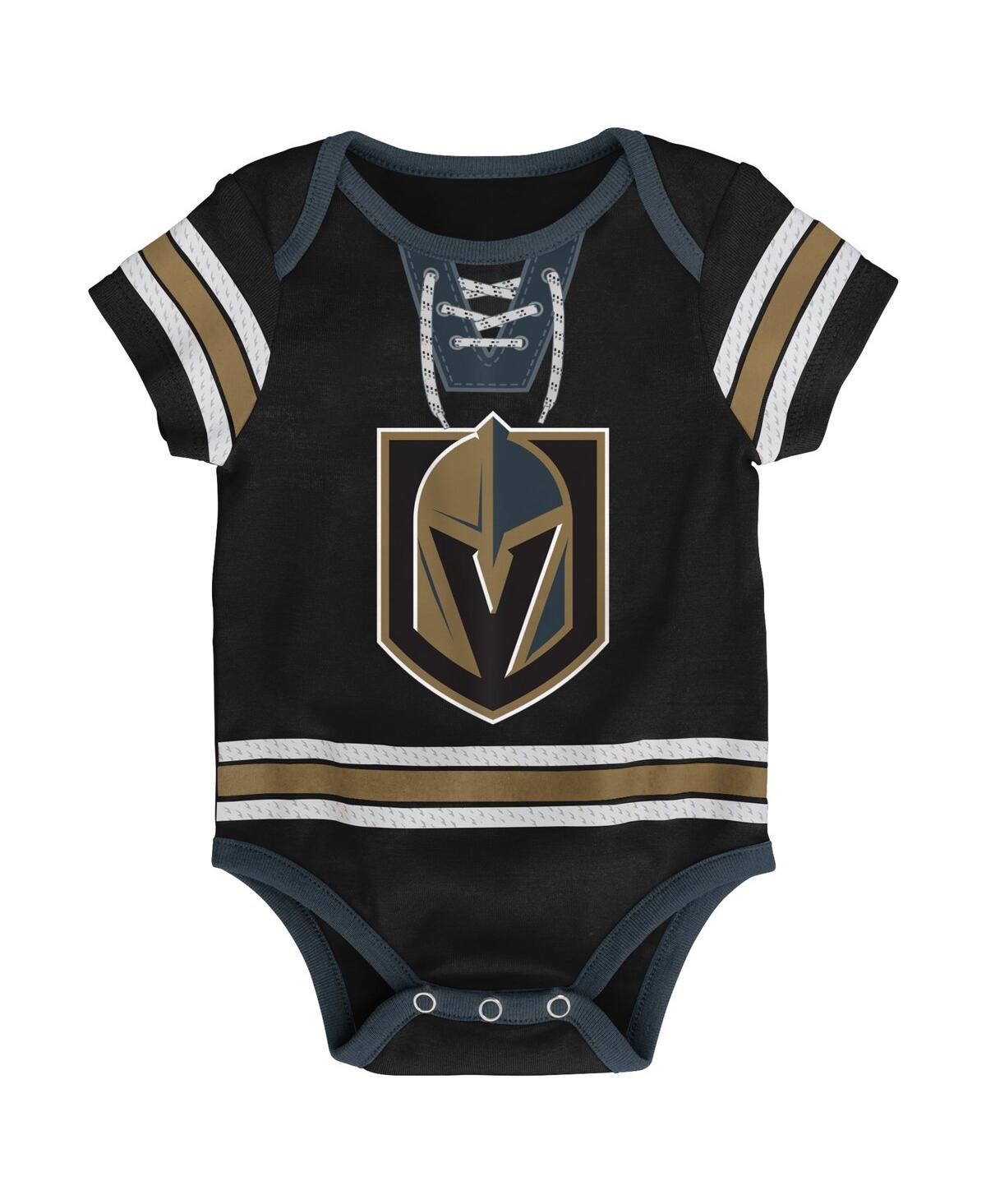 Shop Outerstuff Baby Boys And Girls Black Vegas Golden Knights Hockey Jersey Bodysuit
