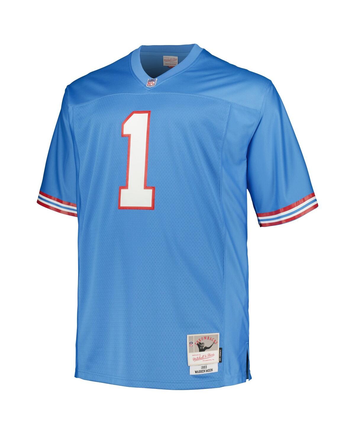 Men's Mitchell & Ness Warren MoonHouston Oilers Big and Tall 1993 Legacy Retired Player Jersey - Light Blue