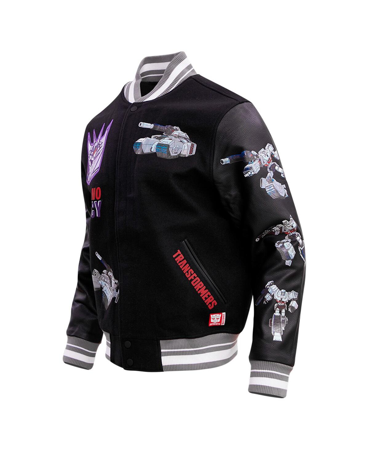 Shop Freeze Max Men's  Black Transformers Legendary Decepticon Barricade Full-zip Varsity Jacket