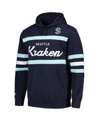 Men's Deep Sea Blue Seattle Kraken Head Coach Pullover Hoodie