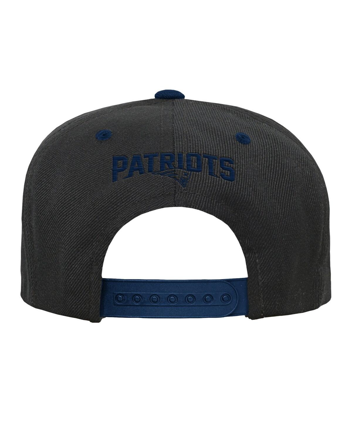 Outerstuff Youth Boys Black, Navy New England Patriots Pop Snapback Hat In Black,navy