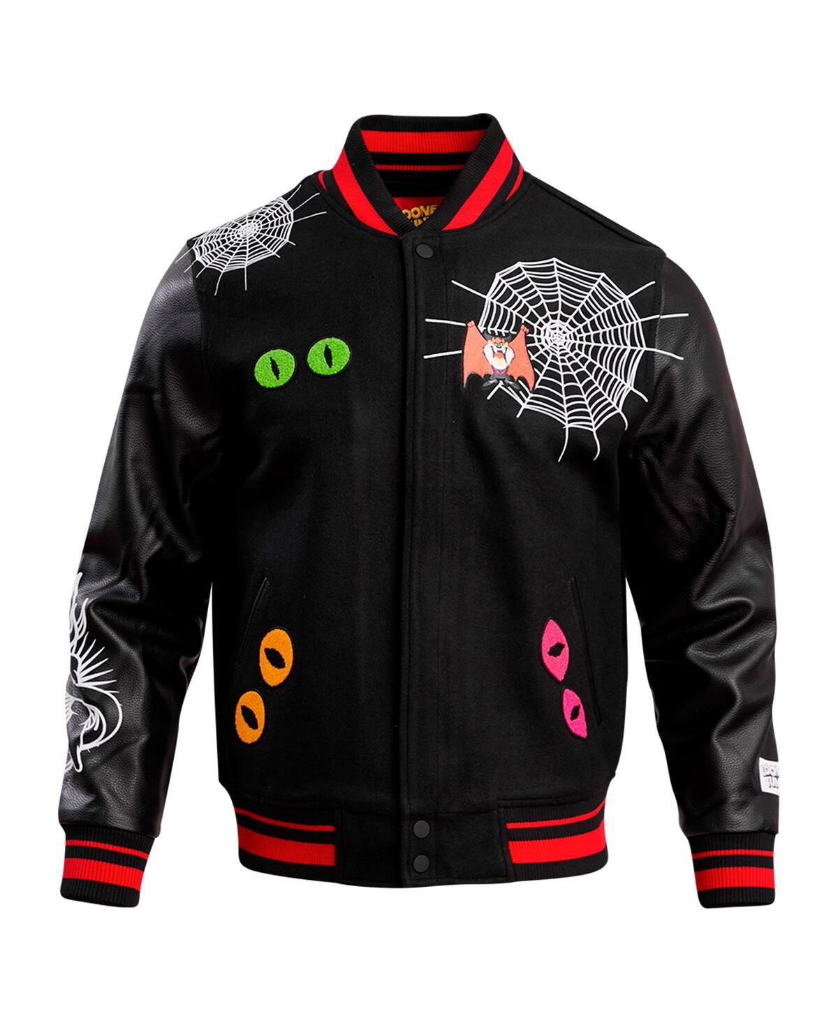 Shop Freeze Max Men's  Black Looney Tunes Taz Dracula Varsity Full-snap Jacket