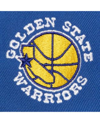 Men's White, Royal Golden State Warriors Retro Sport Colorblock Script Snapback Hat