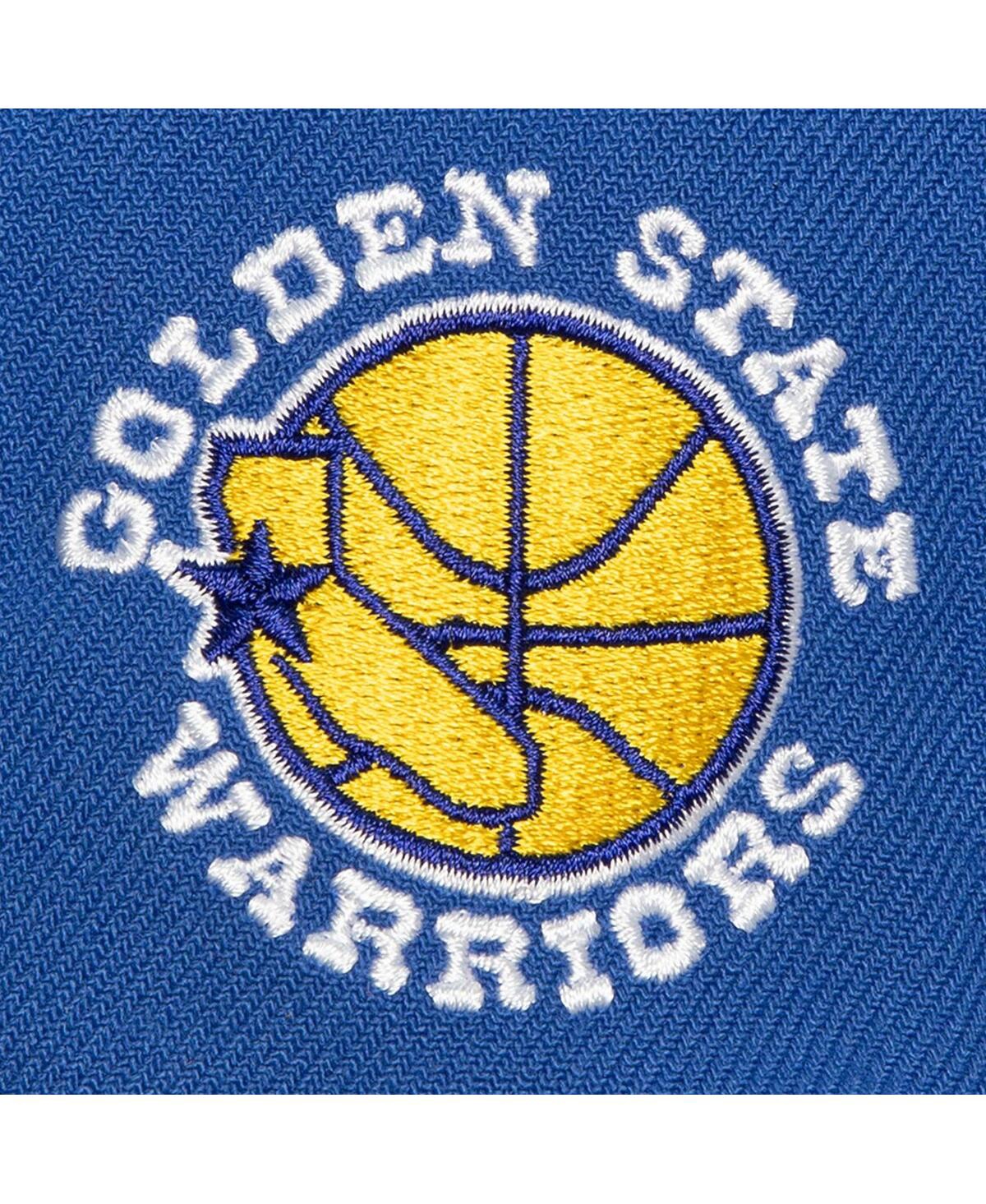 Mitchell & Ness Men's  White, Royal Golden State Warriors Retro Sport Colorblock Script Snapback Hat In White,royal