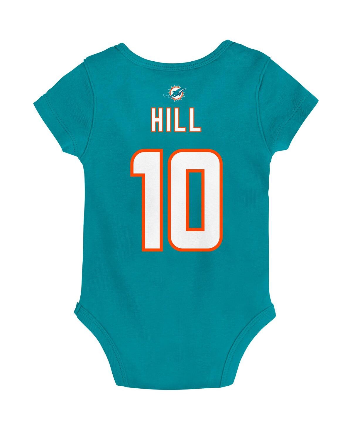 Outerstuff Newborn And Infant Navy Boys And Girls Tyreek Hill Aqua Miami Dolphins Mainliner Player Name And Num In Aqua