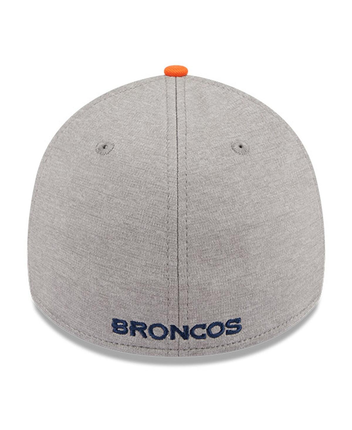 Men's New Era Orange Denver Broncos Striped 39THIRTY Flex Hat - Orange