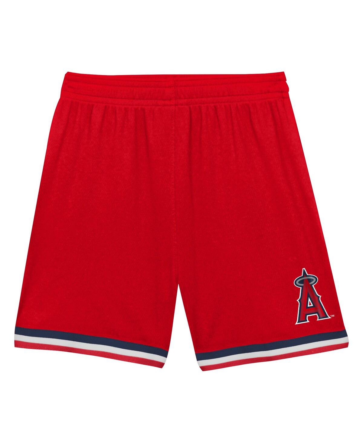 Shop Fanatics Toddler Boys And Girls  Red Los Angeles Angels Field Ball T-shirt And Shorts Set