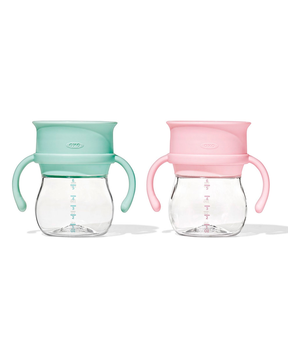 Shop Oxo Tot Transitions 6 oz 360 Cup W. Handles In Opal And Blossom