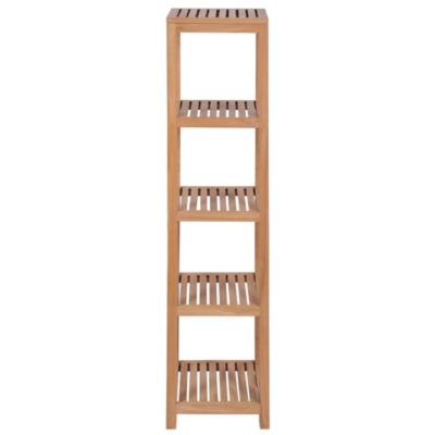 4-Tier Bathroom Storage Rack Solid Teak 16.5"x16.5"x65"