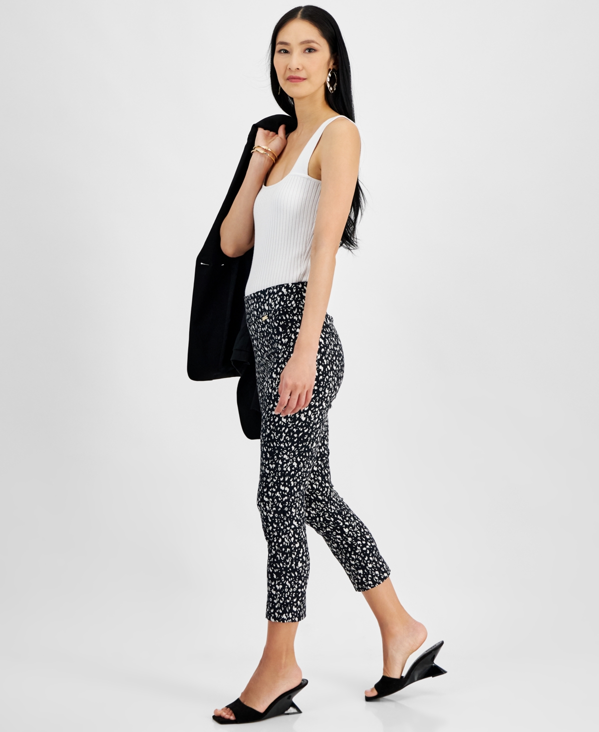 Shop Inc International Concepts Women's Printed Capri Pants, Created For Macy's In Micro Spots B