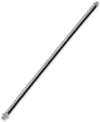 Black & White Cubic Zirconia Double Strand Tennis Bracelet in Sterling Silver, Created for Macy's