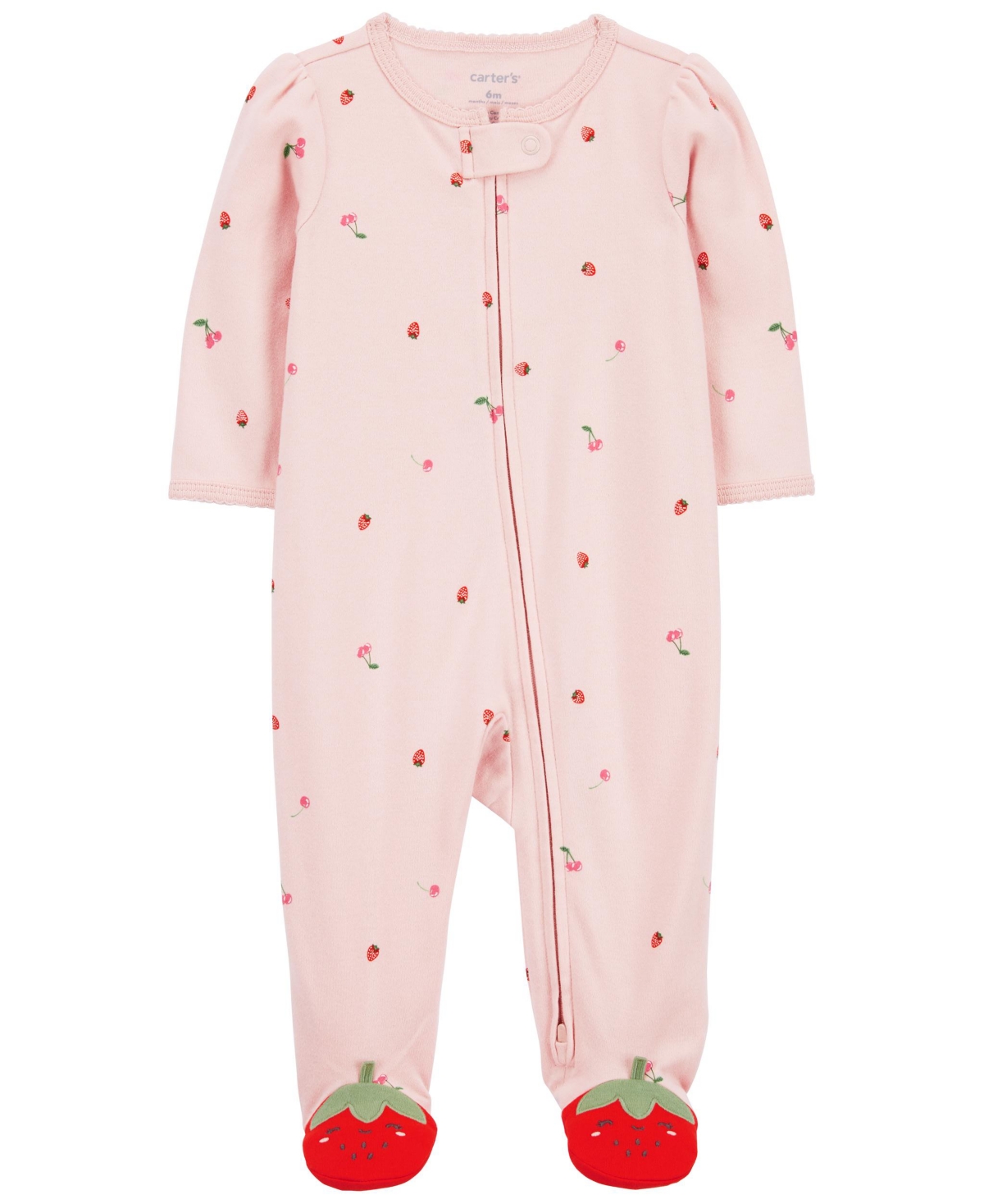 Shop Carter's Baby Strawberry 2-way Zip Cotton Sleep And Play Pajamas In Pink