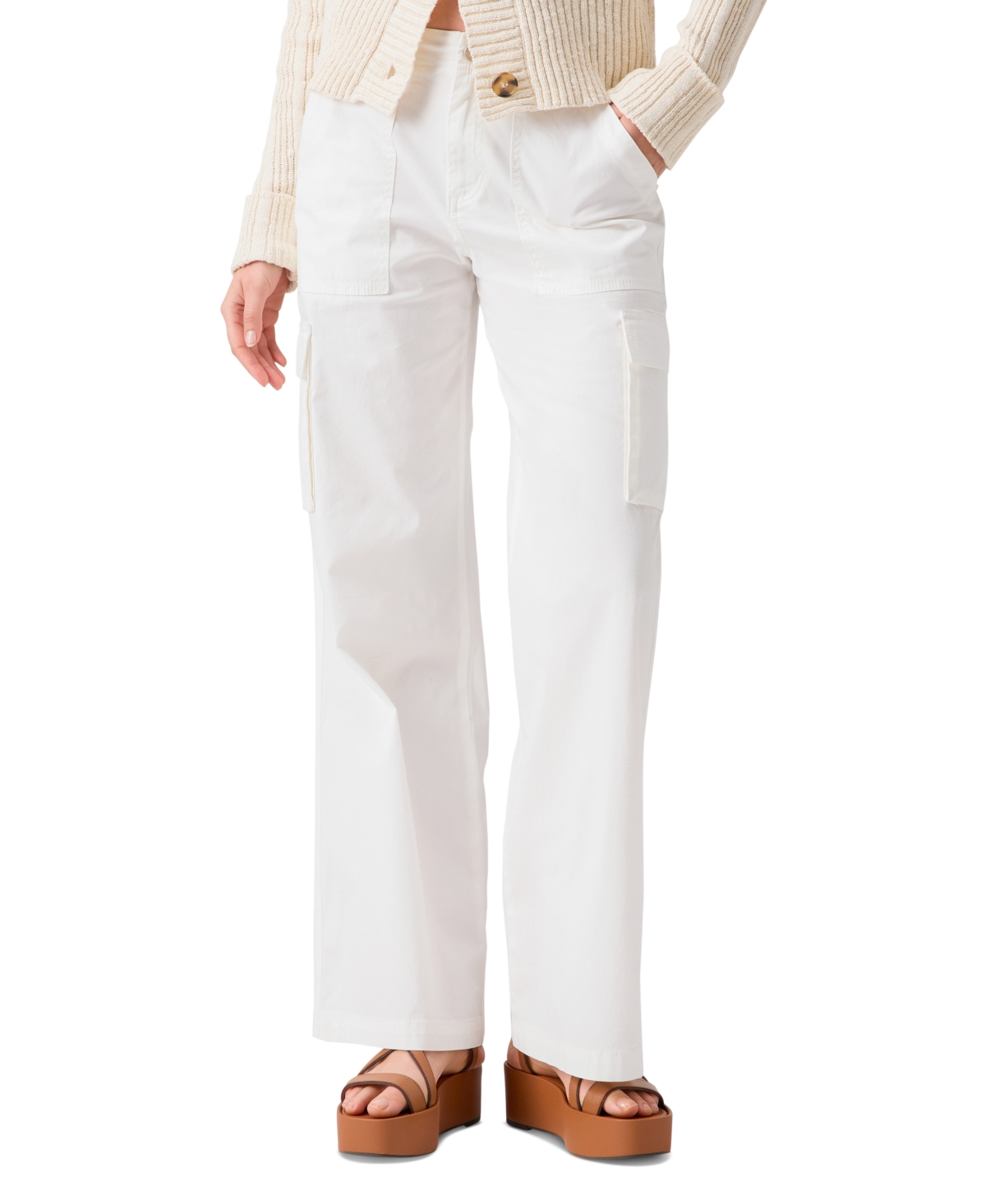 Shop Sanctuary Women's Reissue Wide-leg Cargo Pants In White