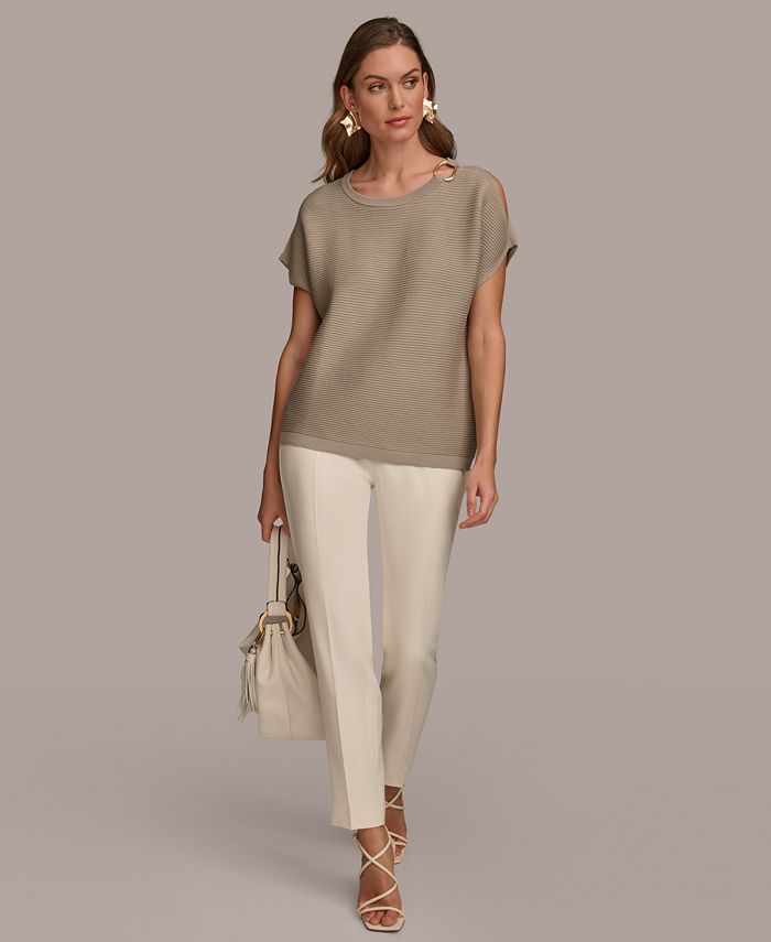 Open shoulder dolman sleeve single layer tunic main image 0