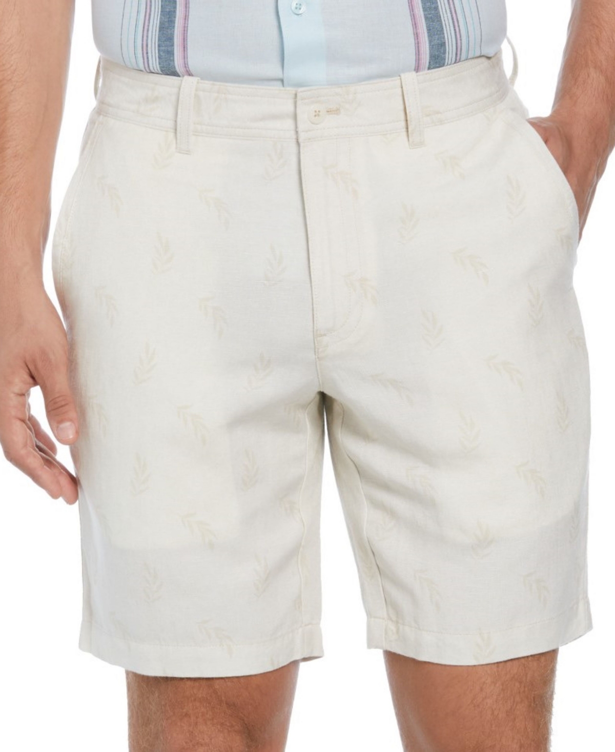 Men's Flat-Front 9" Linen Blend Shorts - Silver Lining