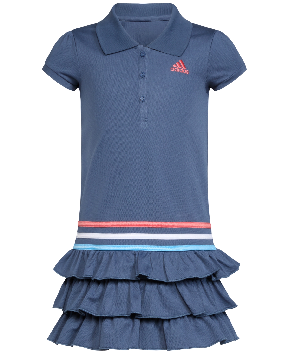 adidas Little & Toddler Girls Short-Sleeve Ruffled Polo Dress