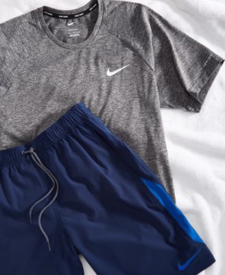 Men's Hydroguard Dri-FIT Stretch UPF 40+ Heather Rash Guard & Contend Water-Repellent Colorblocked 9" Swim Trunks