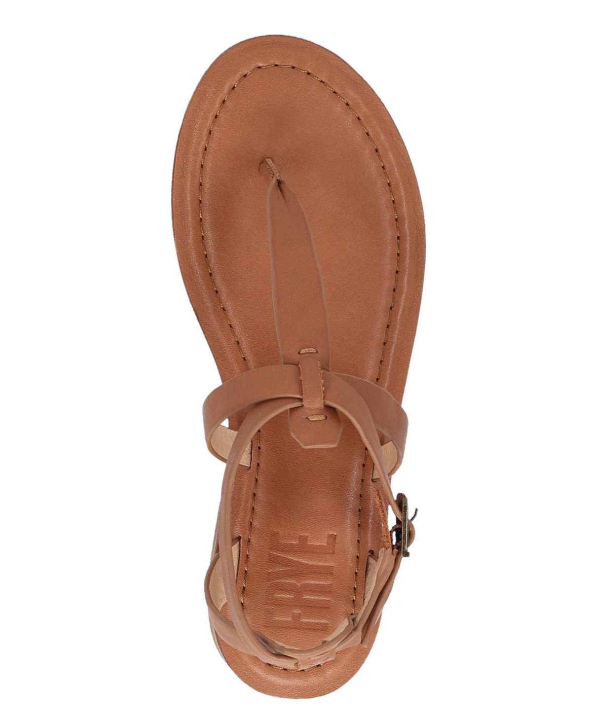 Frye Women's Taylor Thong Leather Flat Sandals - Tan - Natural Full Grain Leather