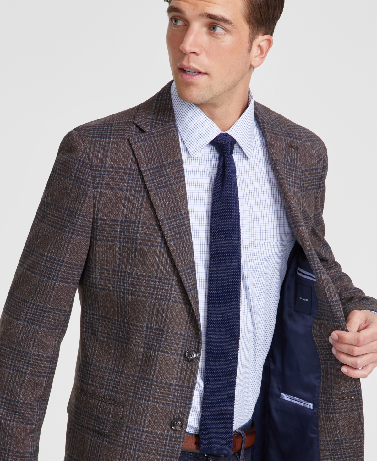 Tommy Hilfiger Men's Modern-Fit Plaid Sport Coat -blue Plaid
