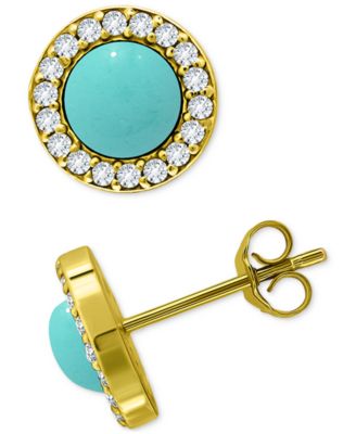 Giani Bernini - Onyx & Cubic Zirconia Halo Stud Earrings in 18k Gold-Plated Sterling Silver