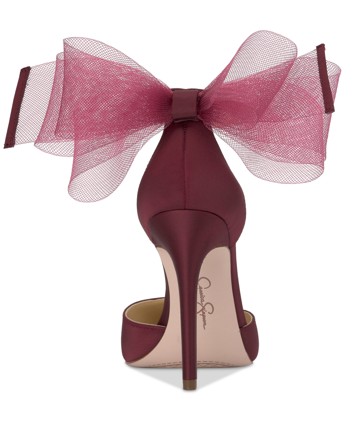 Shop Jessica Simpson Women's Phindies Bow Ankle-strap Pumps In Berrilicious Satin