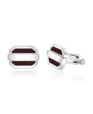 Stainless Steel Enamel Oval Cuff Links