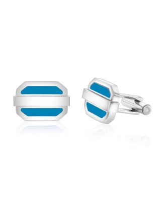 Stainless Steel Enamel Oval Cuff Links