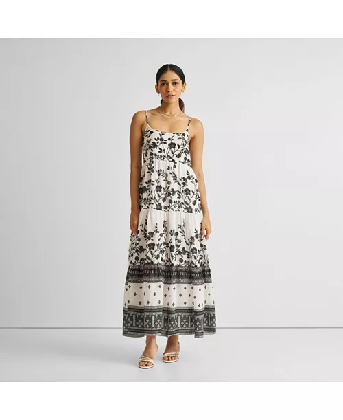 women's strappy tiered maxi dress