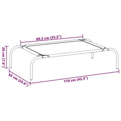 Dog Bed Black 30% Polyester, 70% PVC, Powder-Coated Steel Large