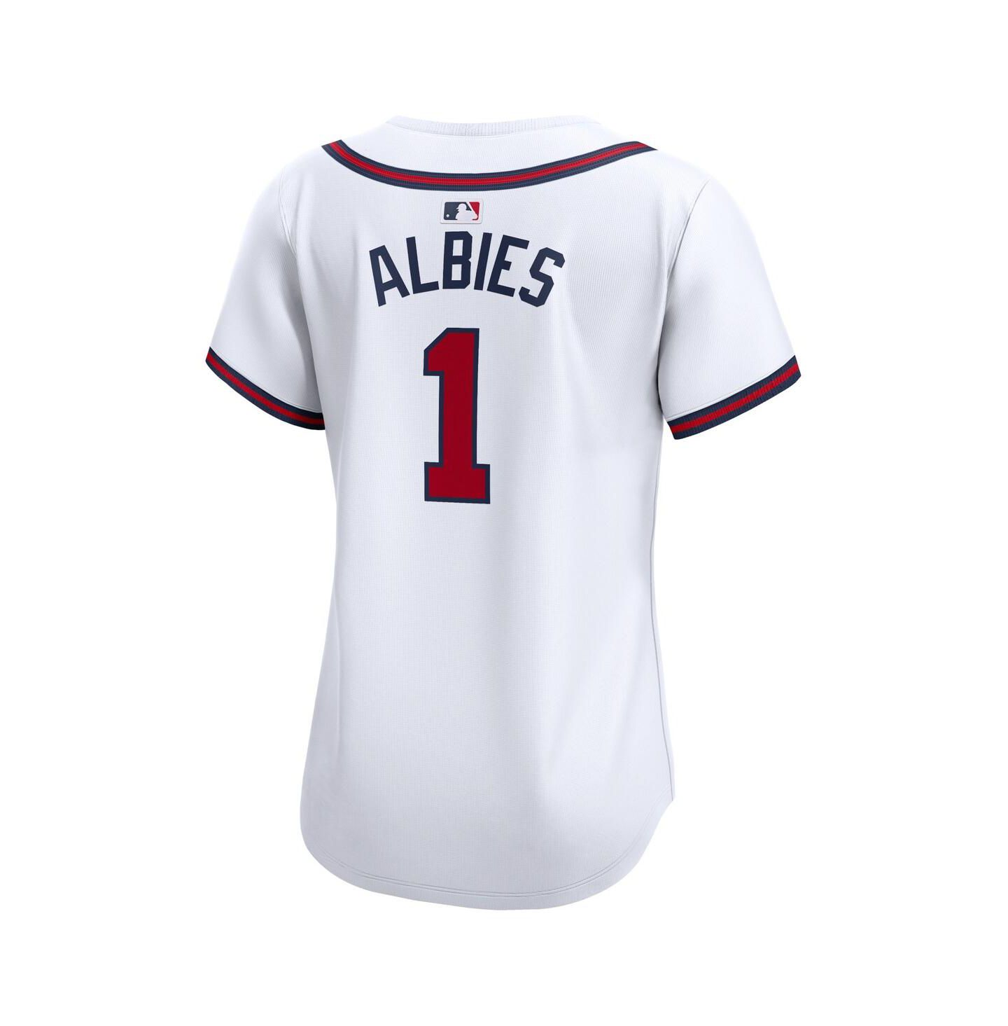 Женский топ Nike Ozzie Albies White Atlanta Braves Home Limited Player Jersey — фото 2