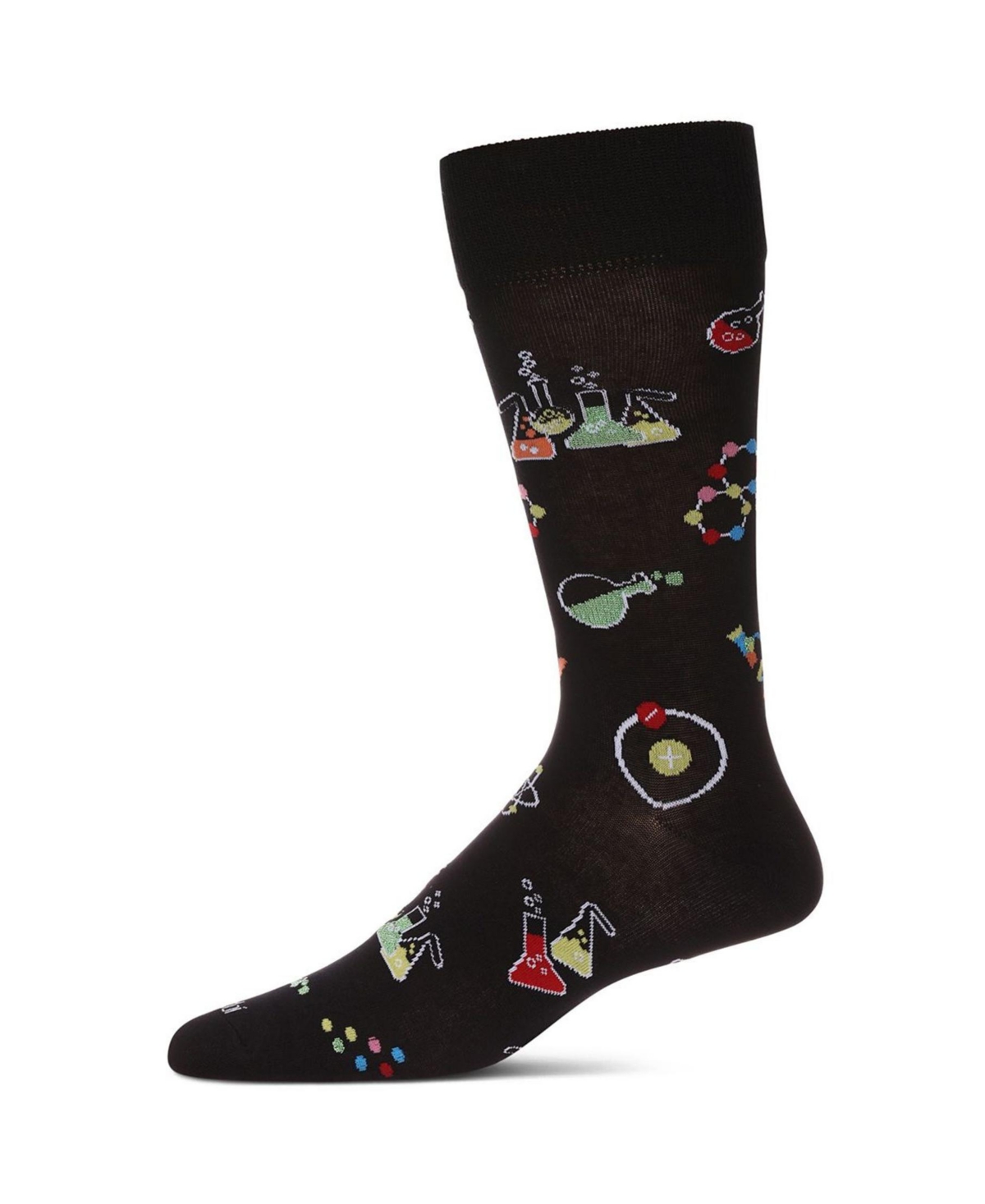 Shop Memoi Men's Cool Science Geek Novelty Crew Socks In Black