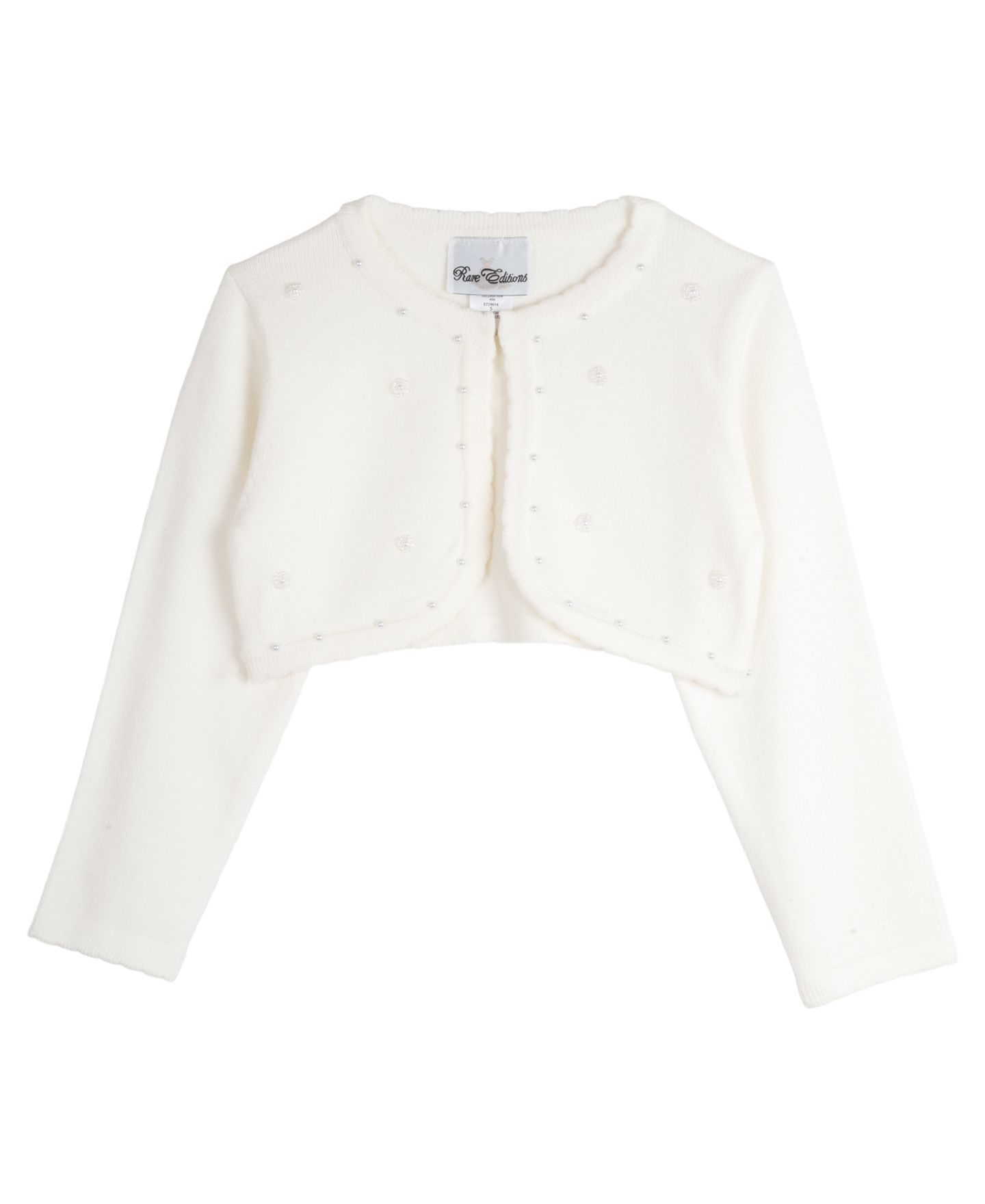 Кардиган Rare Editions Imitation Pearl Embellished Cardigan для девочек, цвет: Белый — фото 1