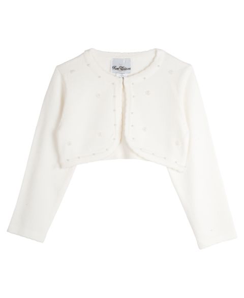 Кардиган Rare Editions Imitation Pearl Embellished Cardigan для девочек, цвет: Белый