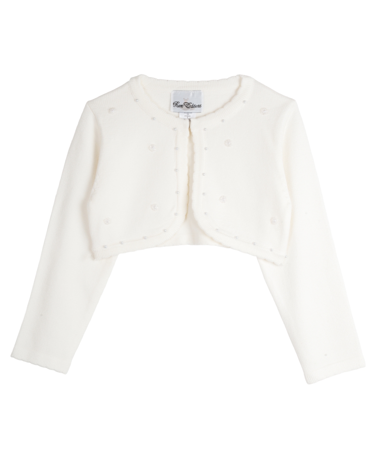 Shop Rare Editions Toddler & Little Girls Imitation-pearl Cardigan In Off White