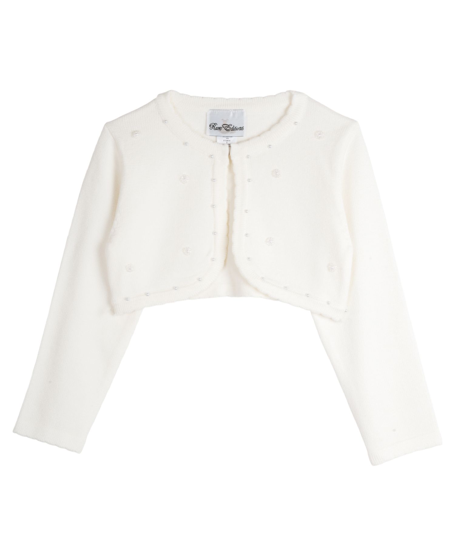 Big Girls Imitation Pearl Embellished Cardigan