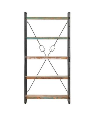5-Tier Bookcase 35.4"x11.8"x70.9" Solid Reclaimed Wood