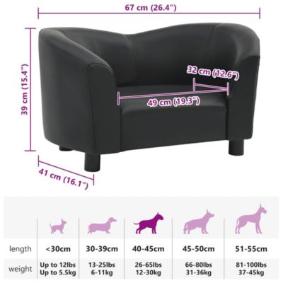 Dog Sofa 26.4"x16.1"x15.4" Faux leather (100% polyurethane)